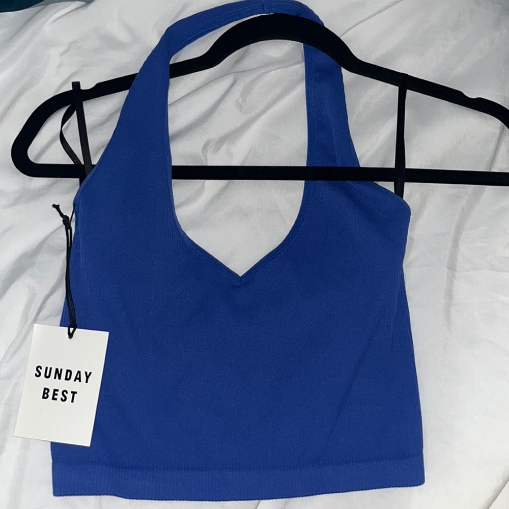 blue Aritzia/sunday best halter top brand new